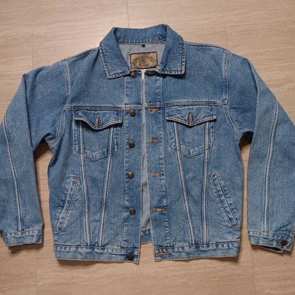 Armani Jeans Denim Jacket Men's SMALL Button Front Blue - Picture 5 of 13